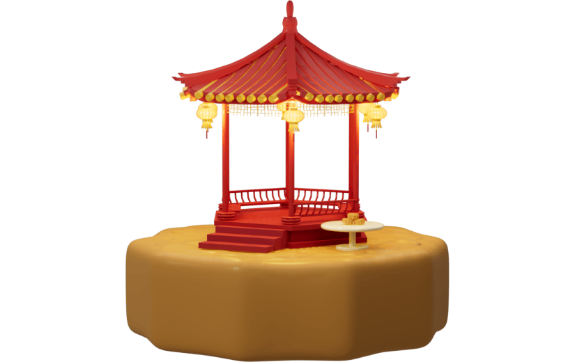 3D元素国潮风中秋元素