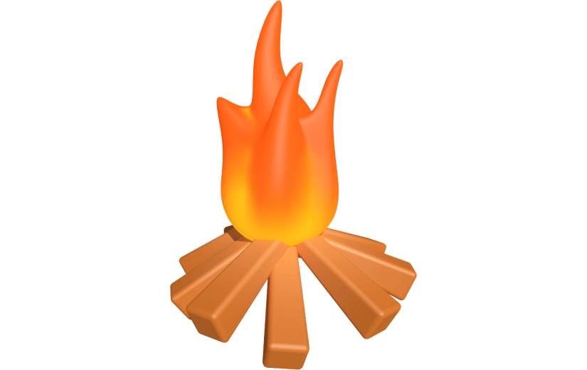 元素卡通3D火把节火堆