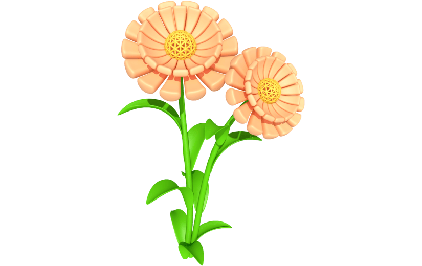 元素卡通3D小花