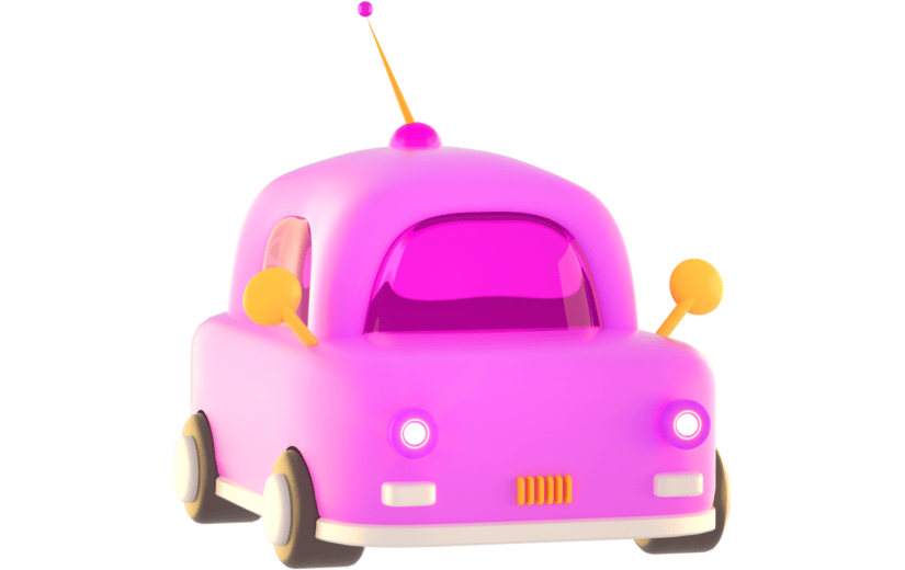 3D立体卡通小汽车儿童玩具元素