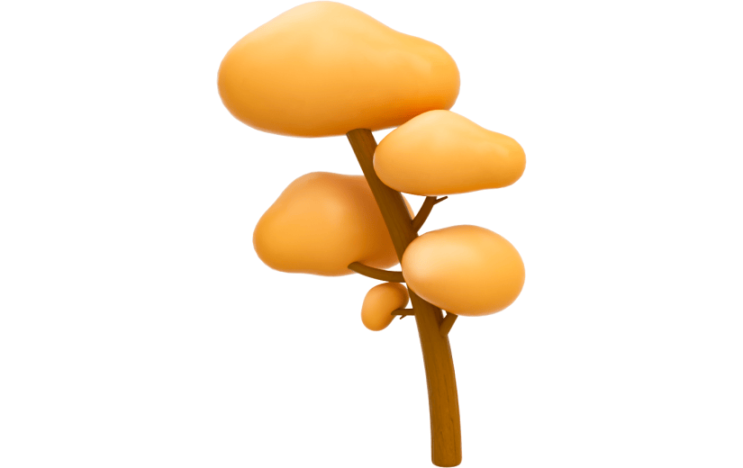 元素3D立体卡通秋天的树木
