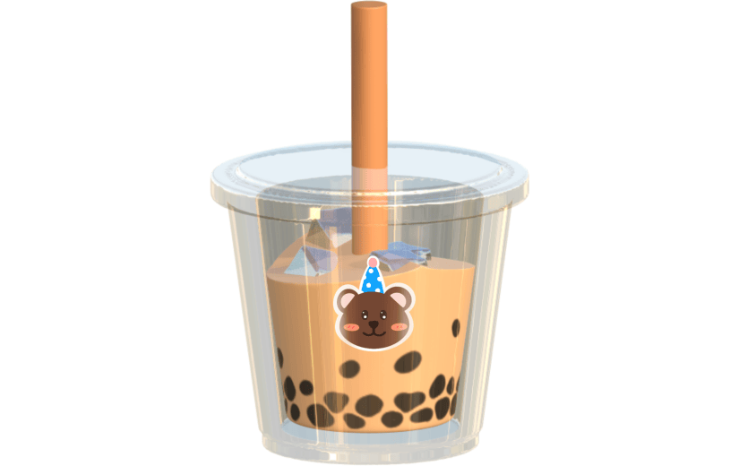 3D立体珍珠奶茶