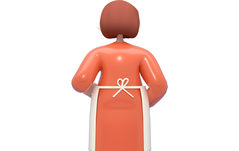 C4D橙色简约风女人母亲背影3D元素