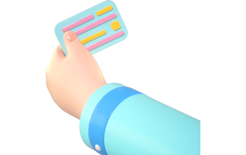 3D立体卡通创意手拿信用卡促销消费元素
