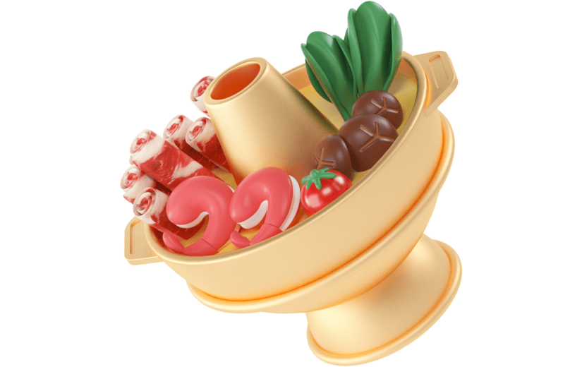 创意3d立体创意火锅元素