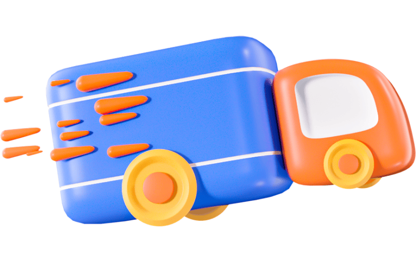 3D元素卡通小货车蓝色