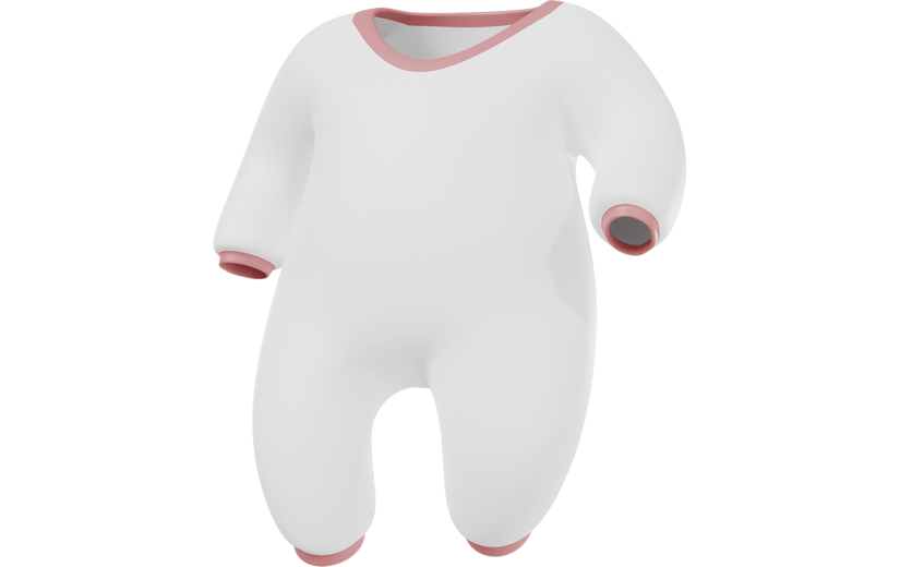 C4D婴儿服饰白色粉边3D渲染