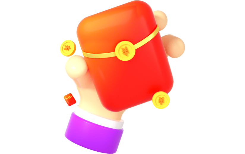3d创意节日手拿红包