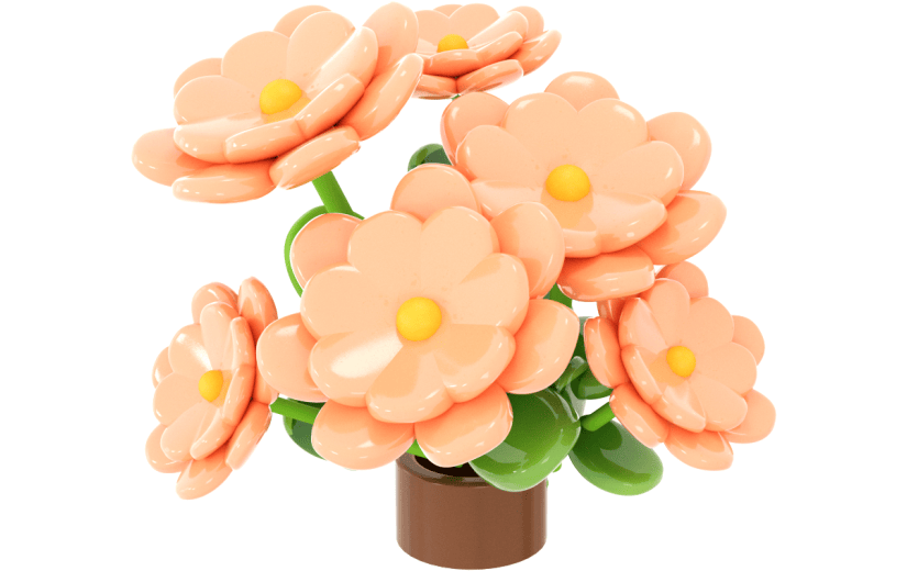 元素3D 花束花盆