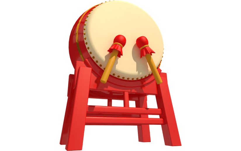 元素卡通3D击鼓
