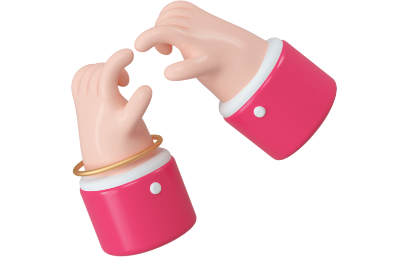 创意3d立体创意爱心手势元素