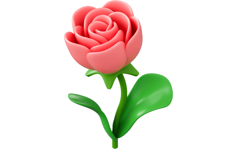 元素3D卡通鲜花玫瑰花