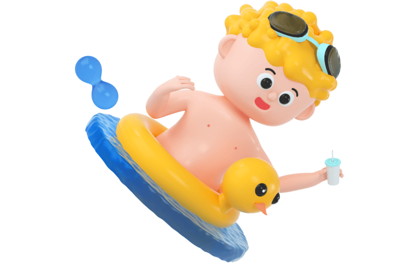 创意3d立体创意夏日元素