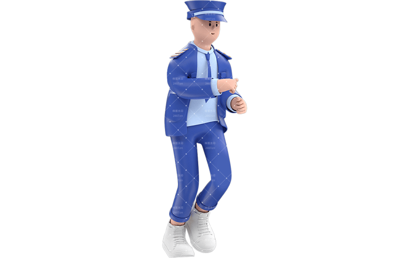 C4D保安职业男性3D元素