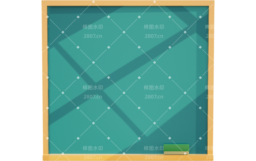 C4D绿色清新教室黑板3D元素