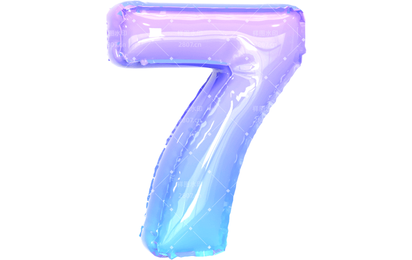 元素3D数字7倒计时