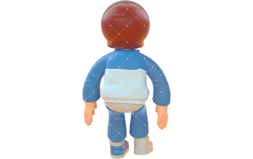 C4D学生上课背影3D元素