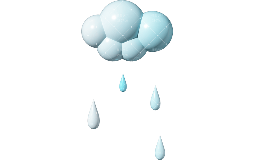 元素 C4D天气预报下雨元素