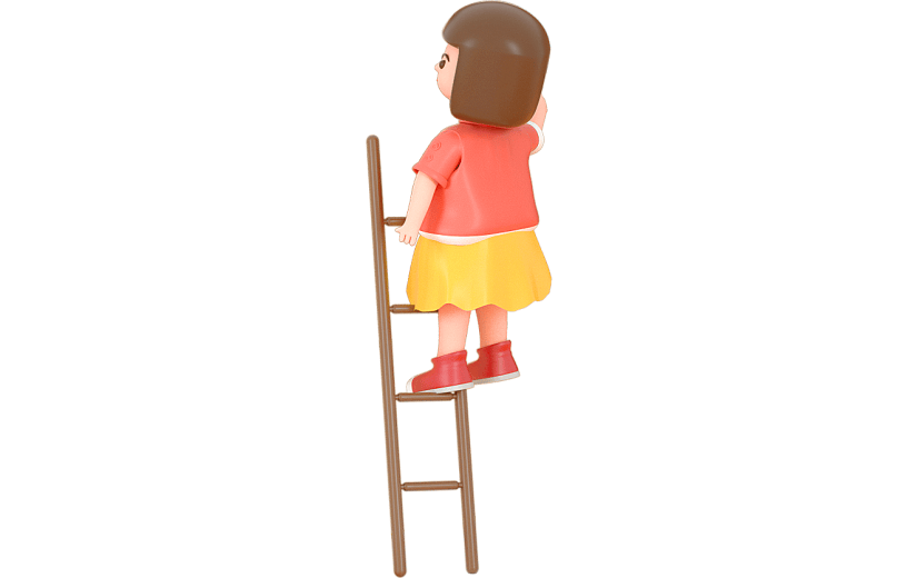 C4D女孩搭楼梯3D元素