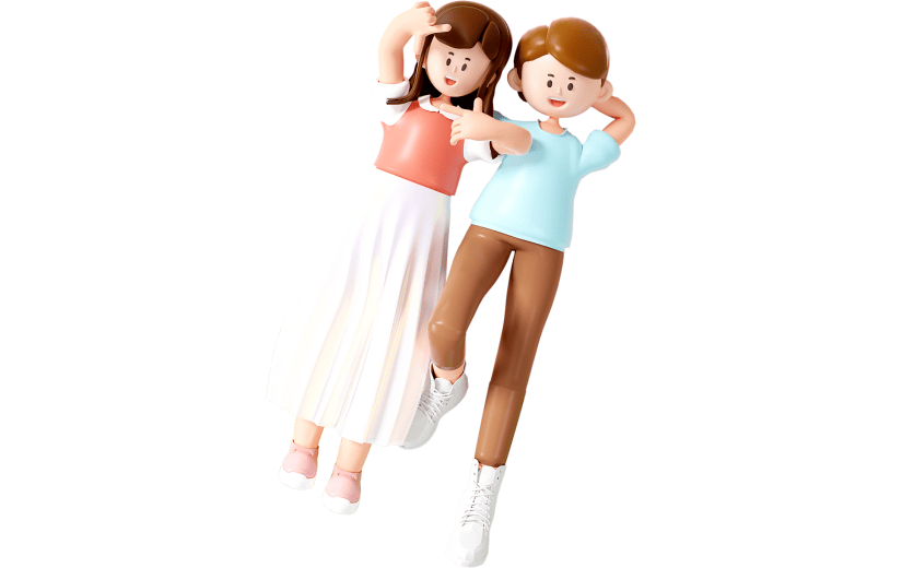 3D情侣赏樱花旅游季元素