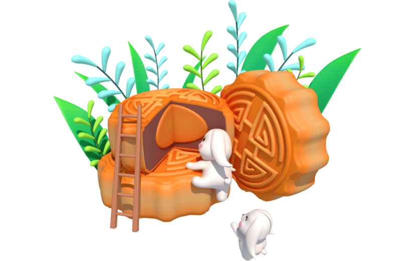 元素卡通3D中秋节月饼