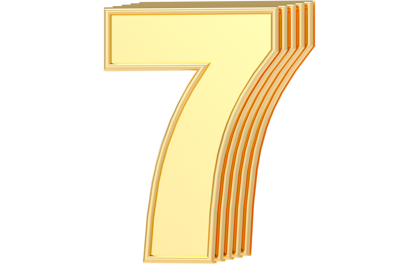 元素3D立体金色数字7