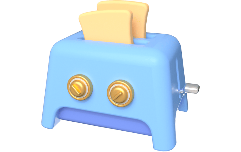 元素卡通3D面包机