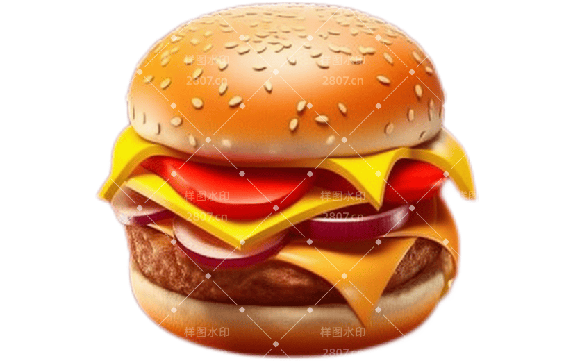 3D风格美食汉堡快餐宣传3D素材