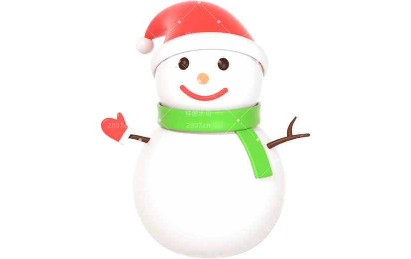 3d创意圣诞节平安夜雪人