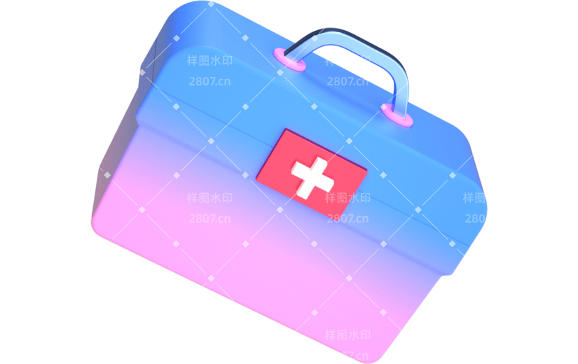 3d创意质感医学用品医疗箱