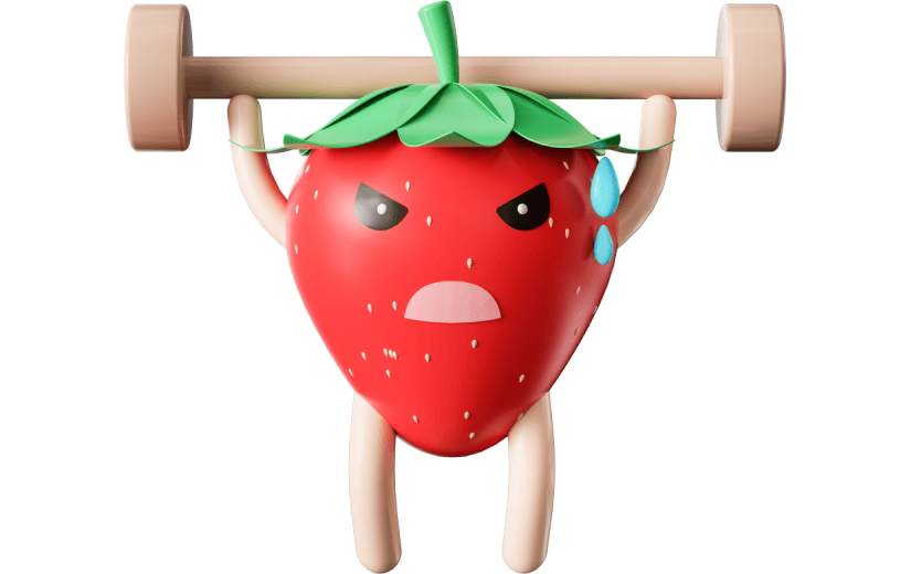 元素 C4D举重的草莓