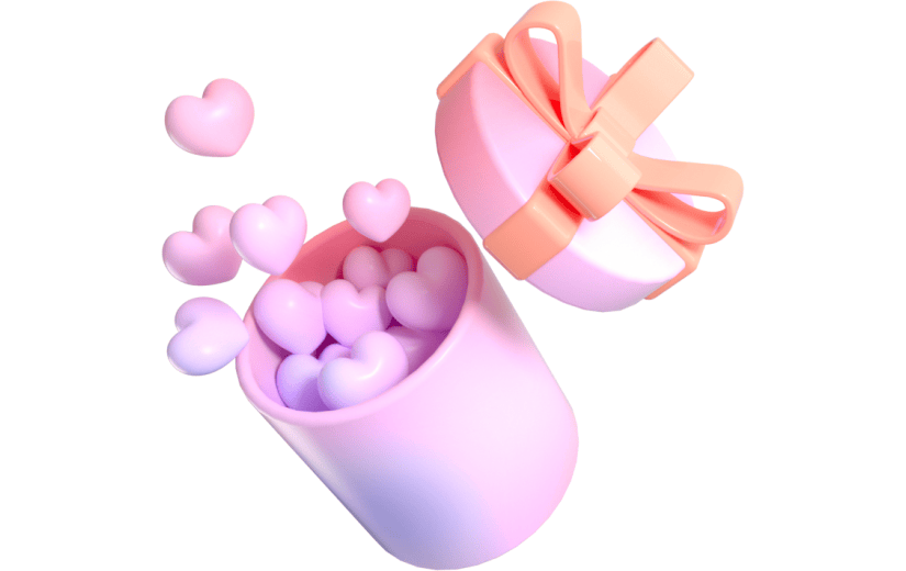 元素卡通3D炫彩礼物盒