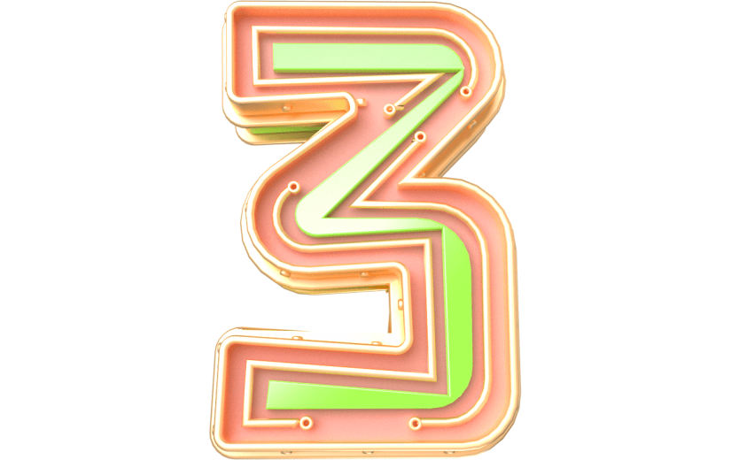 元素卡通3D炫彩数字倒计时