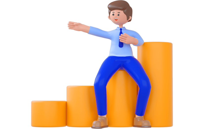 蓝色简约风职场办公人物3D元素