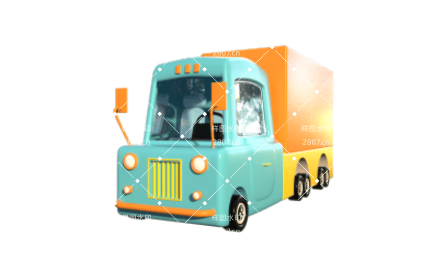 C4D交通工具卡通货车