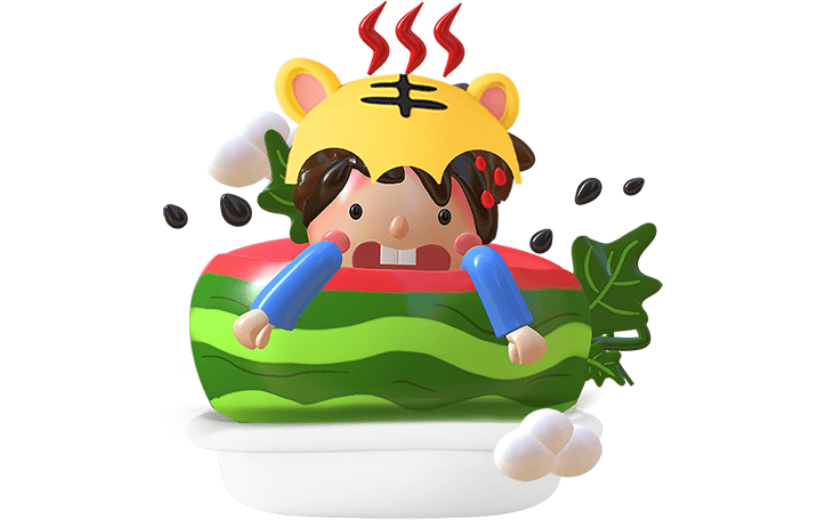 高温秋老虎解暑3D元素