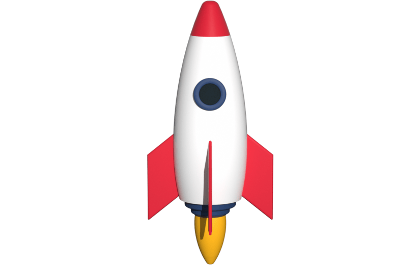 元素3D卡通火箭发射