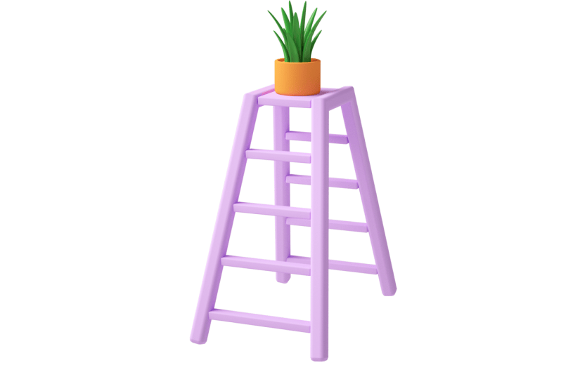 元素C4D立体紫色卡通花架