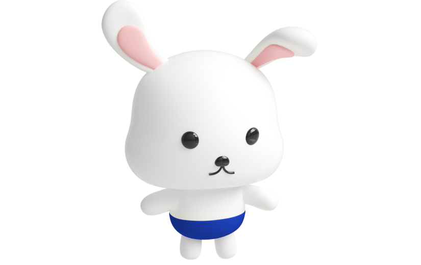 元素C4D立体白色卡通玉兔