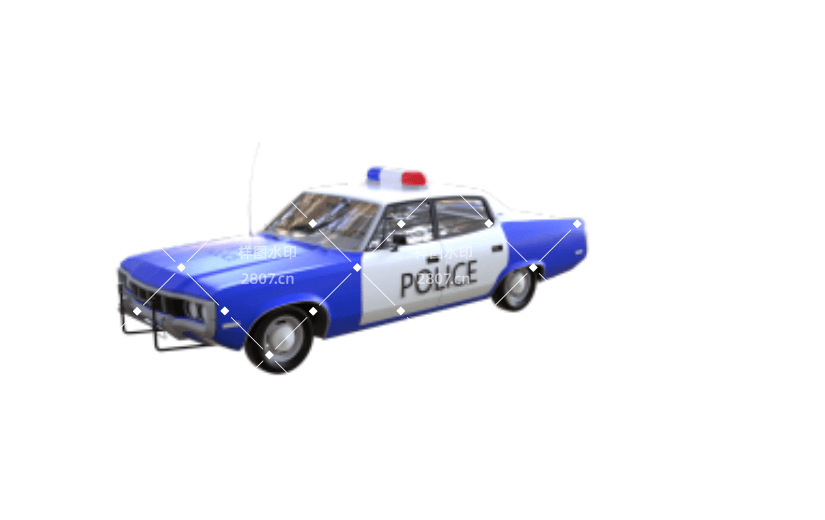 C4D交通工具卡通警车