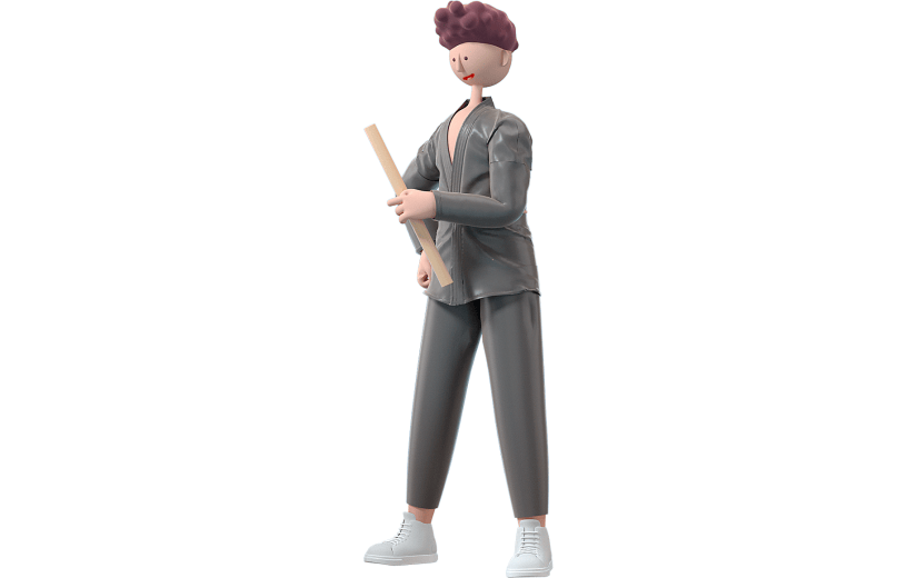 C4D男人坏人手持木棍的人3D元素