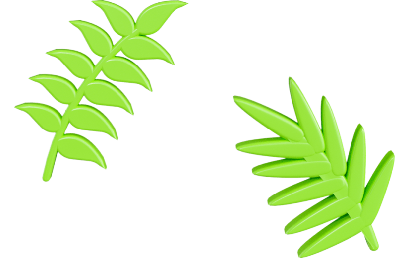 3D元素卡通植物绿色小草