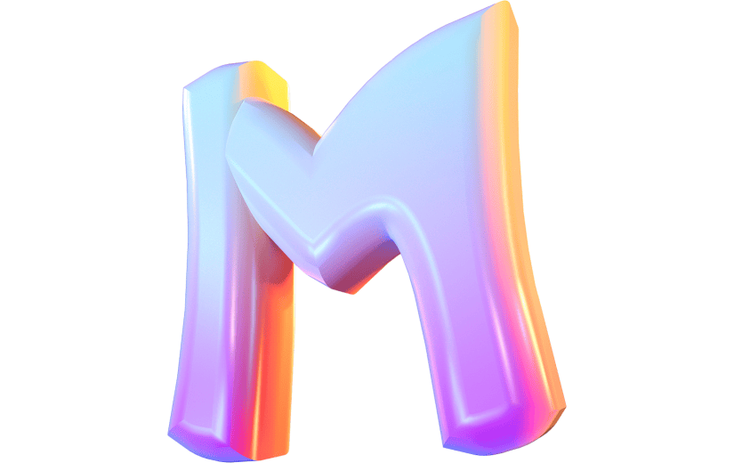渐变风字母M立体3D元素