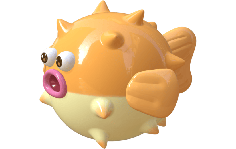 3D立体卡通河豚