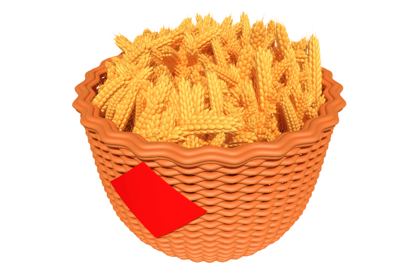 元素卡通3D粮食筐