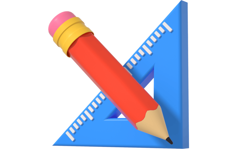 3d创意教育元素铅笔尺子