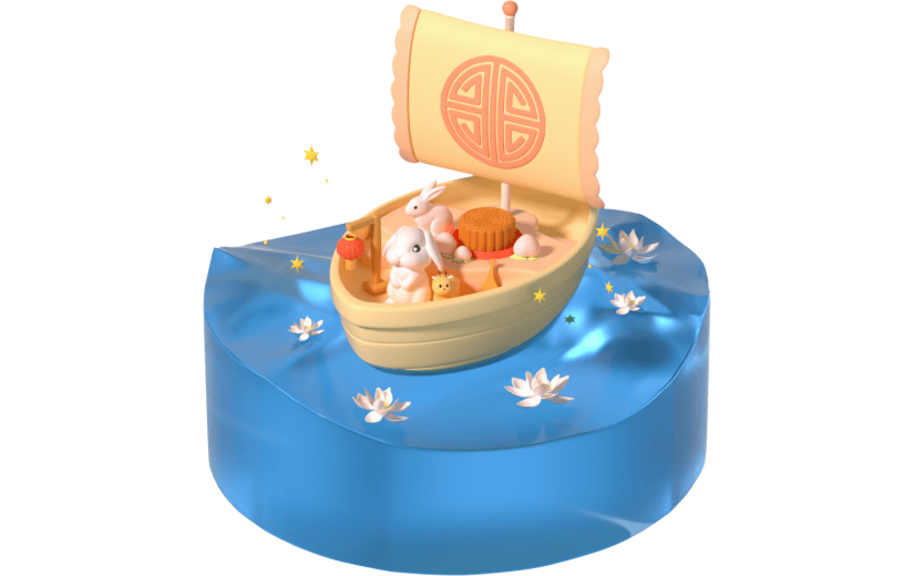 元素3D电商装饰物简约现代中秋背景元素