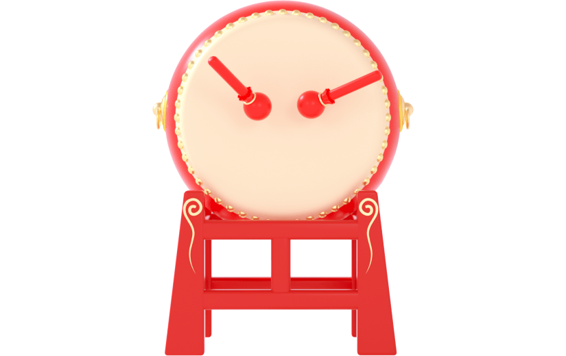 3d创意中国风庆祝击鼓