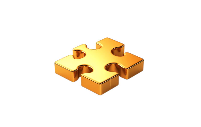 3D风格金色拼图模型宣传3D元素