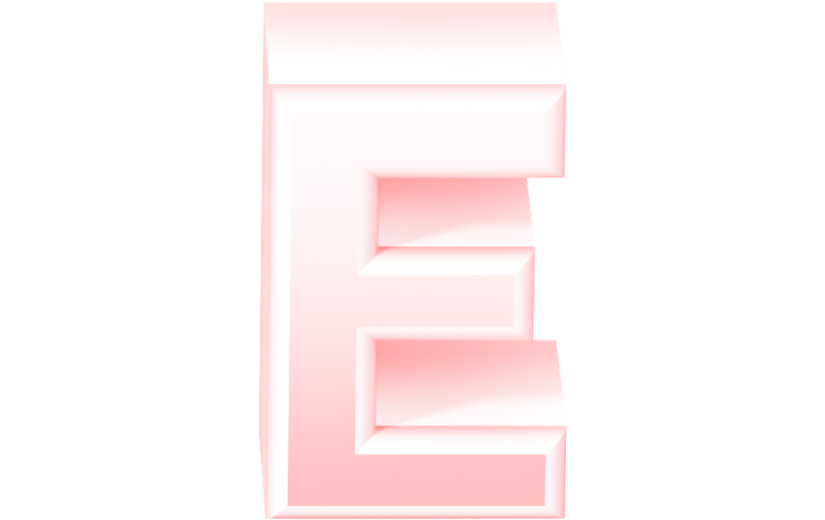 元素3D立体艺术字E